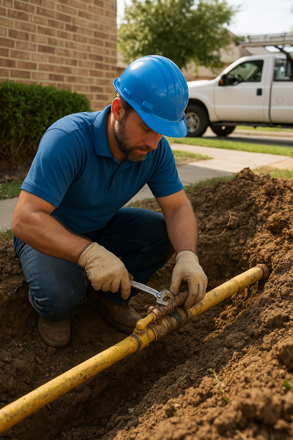 gas line repair in Legacy West